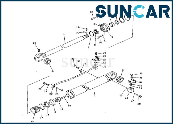 ชุดซ่อมซีลกระบอกแขน 208-63-66300 2086366300 ชุดซีลกระบอกอาร์ม Komatsu สำหรับ PC400-1 PC400LC-1