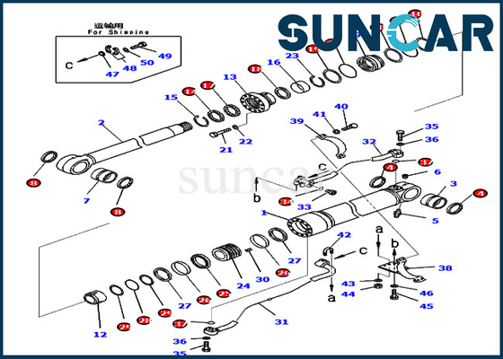 ชุดกระบอกสูบทดแทน 707-99-67481 7079967481 Boom Seal Kit เหมาะกับ Komatsu PC450-8 PC460LC-8 PC430-8