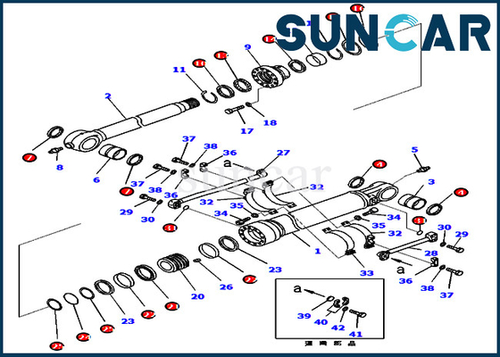 707-99-67470 7079967470 ชุดซ่อมกระบอกสูบแขนสำหรับ KOMATSU PC450-8 PC460LC-8 PC430-8