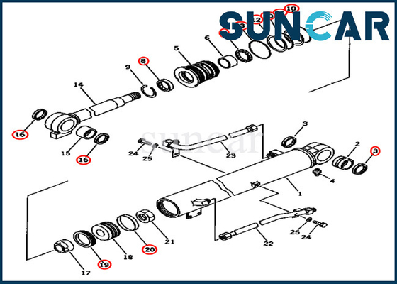 707-98-34140 ชุดปรับผนึกกระบอกพุ่ง 7079834140 สําหรับรุ่น PC45-1 PC50UG-2 Komatsu