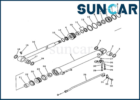 ชุดเปลี่ยนกระบอกสูบแขน 201-63-33300 2016333300 Komatsu Arm Cylinder Seal Kit สำหรับ PC60U-3