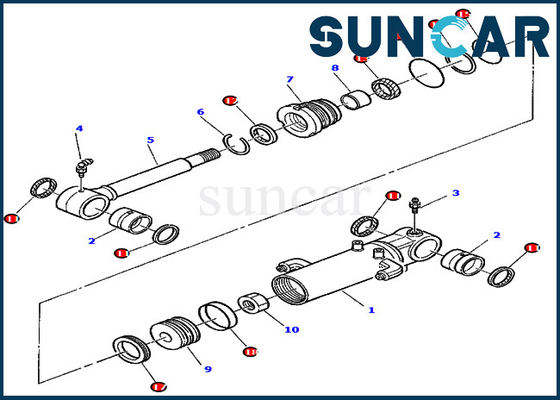 878000418 ชุดซ่อมซีลกระบอกใบมีดสำหรับชิ้นส่วนบริการรถขุด PC45R-8 PC45-1 Komatsu