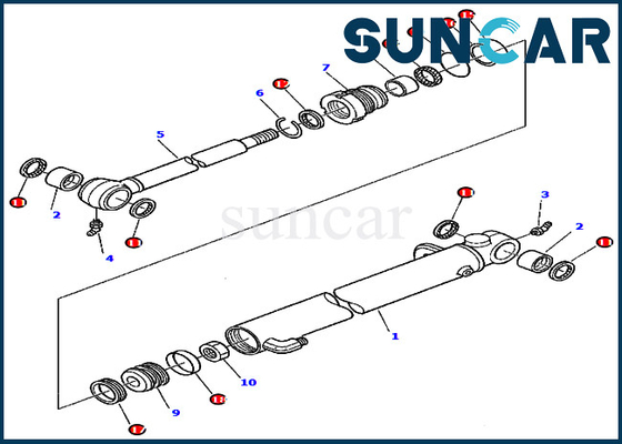 878000017 Bucket Cylinder Repair Seal Kit For Excavator 245 PC45-1 Komatsu Construction Machinery