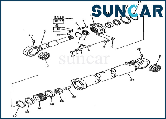Arm Seal Kit ชุดบริการ 209-63-66300 2096366300 กระบอกไฮดรอลิกสำหรับ Komatsu Excavator PC650-1