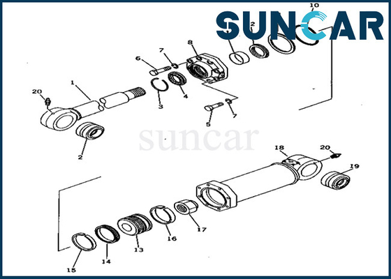 209-63-86401 2096386401 ชุดชดเชยกระบอกสูบ Loader Excavator PC650-1 Komatsu Seal Kits