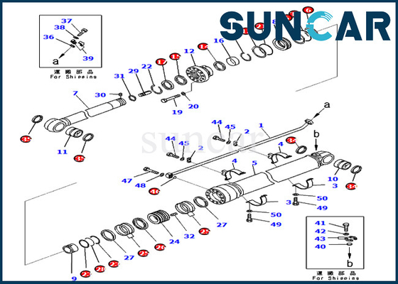 721-98-01370 Arm Seal Kit ชุดซ่อมกระบอกไฮดรอลิกสำหรับ Komatsu PC650LC-11 PC700LC-11 รุ่น Parts