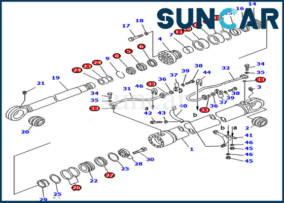 707-99-77380 7079977380 Boom Seal Kits กระบอกไฮดรอลิกสำหรับ Komatsu PC750-6 PC800-6 Service Parts