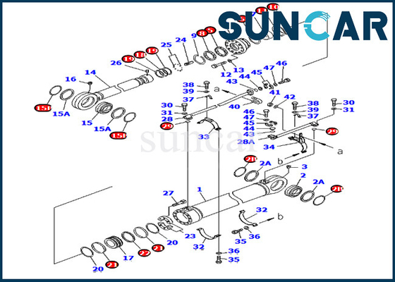 Arm Cylinder Seal Kit 707-99-78690 7079978690 สำหรับ Komatsu Excavator PC750-6 Heavy Equipment
